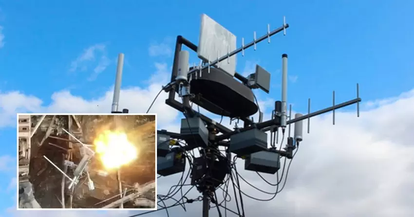 Eine Drohne ukrainischer Spionageabwehrbeamter warf Granaten auf die russische Station für elektronische Kriegsführung Silok-01, die zur Unterdrückung von Drohnen entwickelt wurde