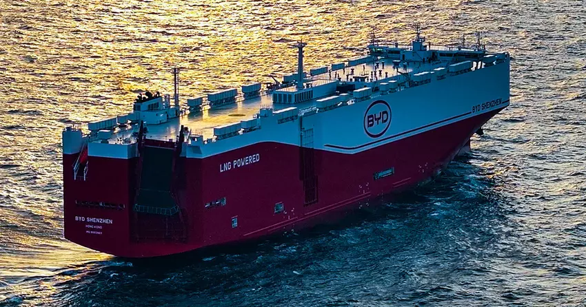 Der vierte Autotransporter von BYD begibt sich auf seine Jungfernfahrt nach Brasilien