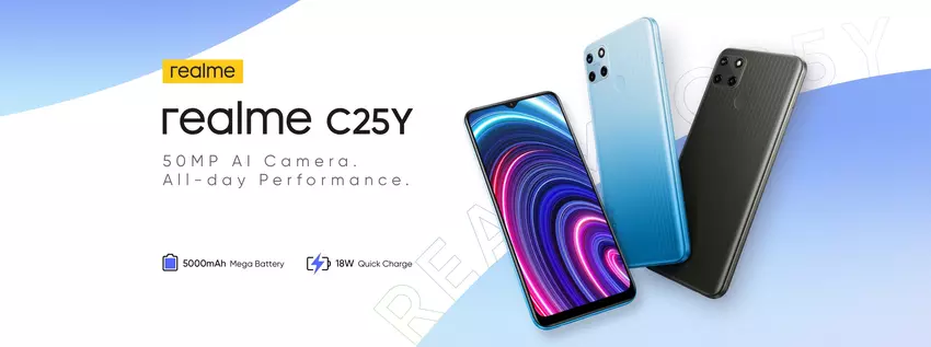 Realme C25Y - das neue günstigste Smartphone mit einer 50 MP Kamera