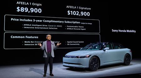 Der Preis für das Elektroauto Sony Honda Afeela 1 liegt bei 89.900 Dollar. Online-Reservierung ist in Kalifornien geöffnet