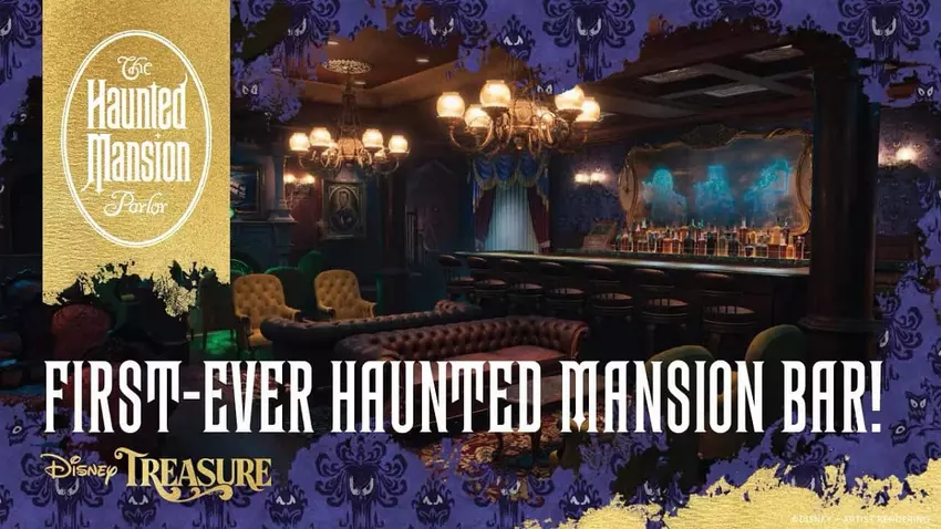 Disney kündigt die Eröffnung einer auf dem Kultfilm Haunted Mansion basierenden Bar auf seinem Kreuzfahrtschiff Disney Treasure an, das 2024 in See stechen wird