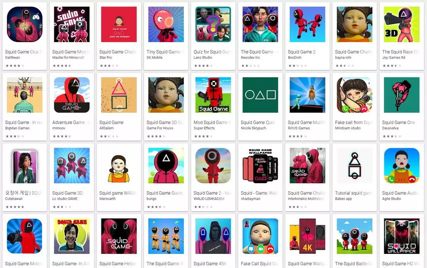 Viren, die sich als "Squid Game" auf dem Play Market tarnen
