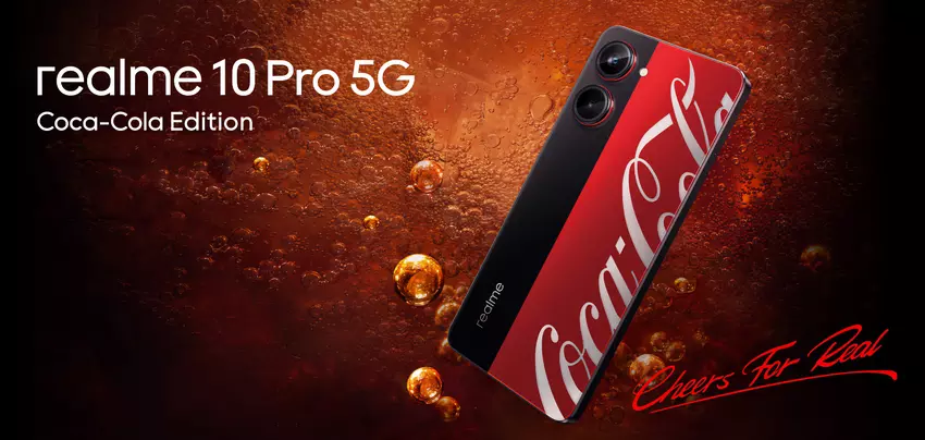 So wird das realme 10 Pro 5G Coca-Cola Edition aussehen