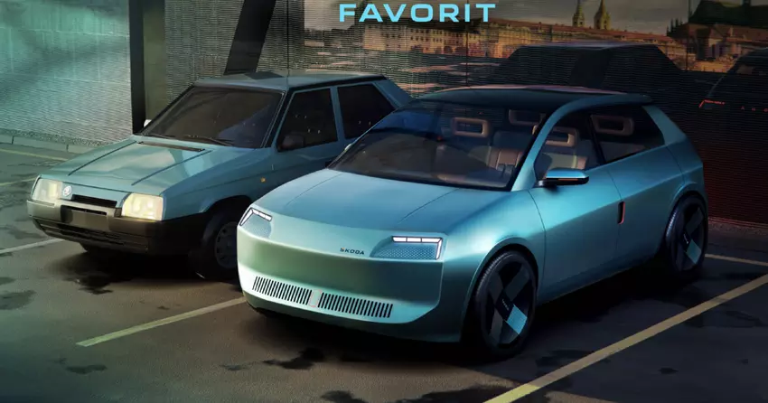Skoda-Designer haben das Modell Favorit aus den späten 1980er Jahren in einem modernen Stil neu interpretiert