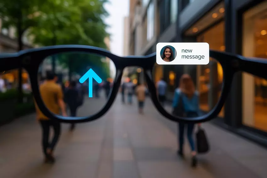 Illustratives Bild einer intelligenten Brille in Aktion