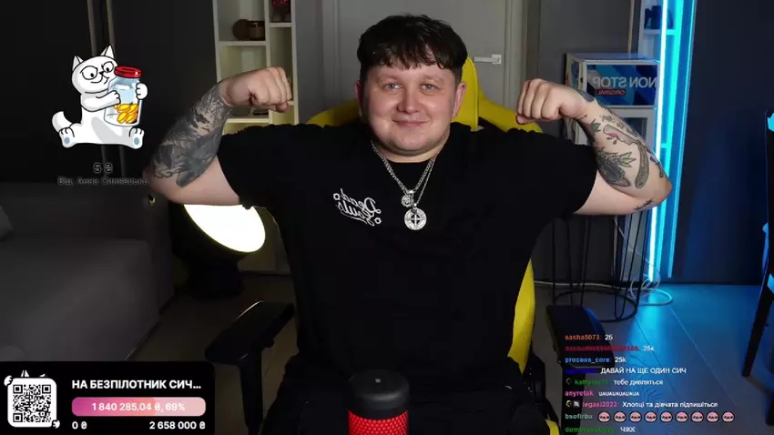 Der ukrainische Blogger Leb1ga sammelte innerhalb von 8 Stunden 8,35 Millionen Pfund, um Sych-Drohnen zu kaufen, und die Übertragung wurde zur weltweiten Nummer 1 auf Twitch