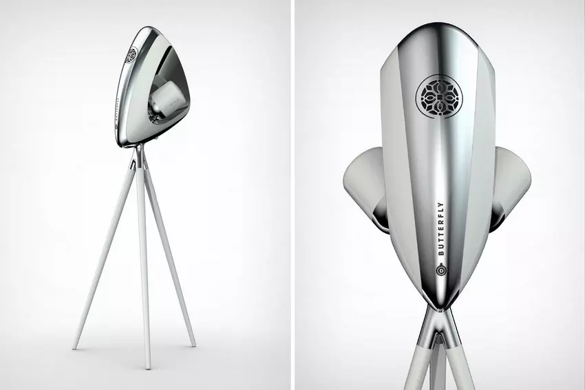 Das atemberaubende Devialet Butterfly-Lautsprecherkonzept verfügt über ein elegantes Design und Dual-Firing-Audiokammern