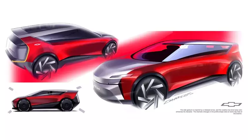 Skizzen des sportlichen Chevrolet EV