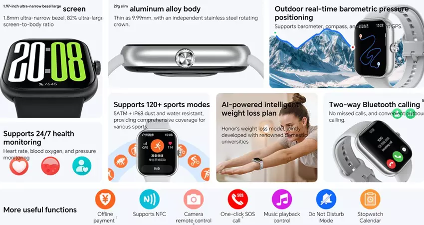 Honor Watch X5 mit 1,97-Zoll-AMOLED-Display