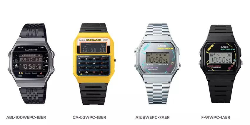 Casio Pac-Man Uhrenkollektion: Leuchtende Modelle mit Bluetooth und Taschenrechner in Europa erhältlich