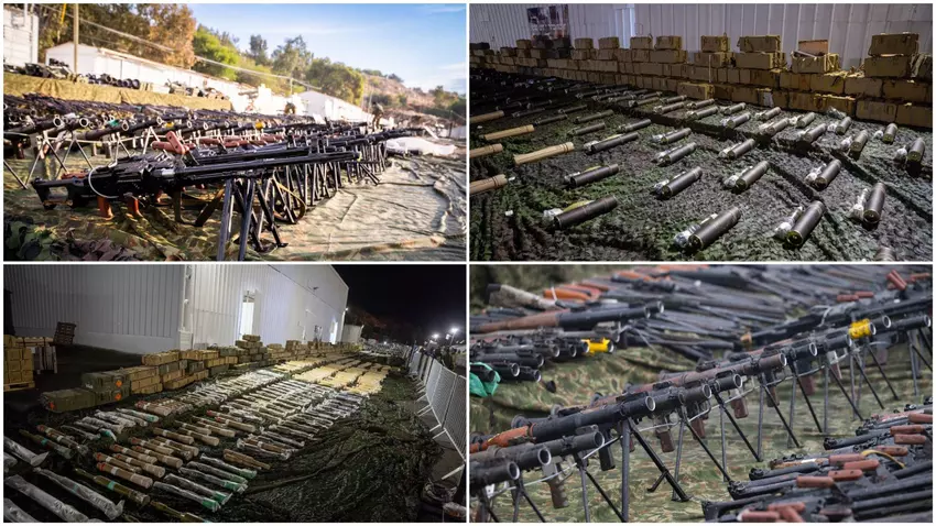 Im Libanon beschlagnahmte Waffen. Illustration: Jigal Levin