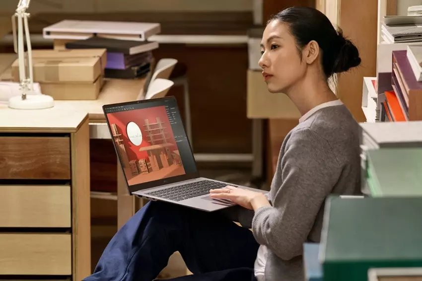 Mockup eines LG gram 2026 Laptops auf der CES 2026