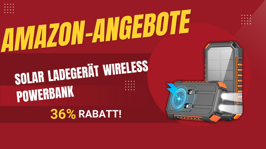 Riapow Solar Ladegerät Wireless Powerbank – Jetzt 18,01€ günstiger!
