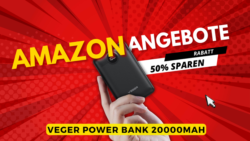 VEGER Power Bank 20000mAh mit 50% Rabatt – Jetzt für nur 19,99€ statt 39,99€!