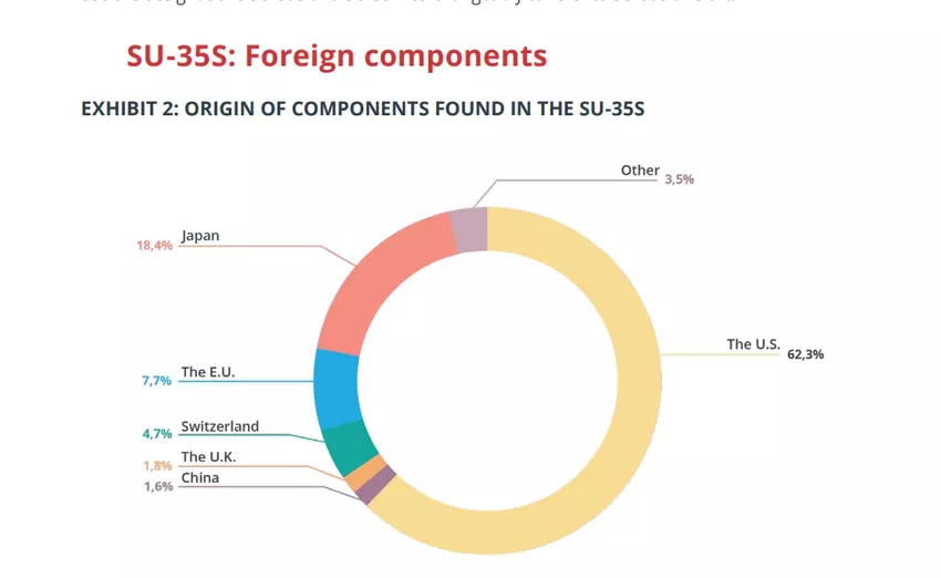 Teile des Su-35S Flugzeugs. Illustration: Internationale Partnerschaft für Menschenrechte