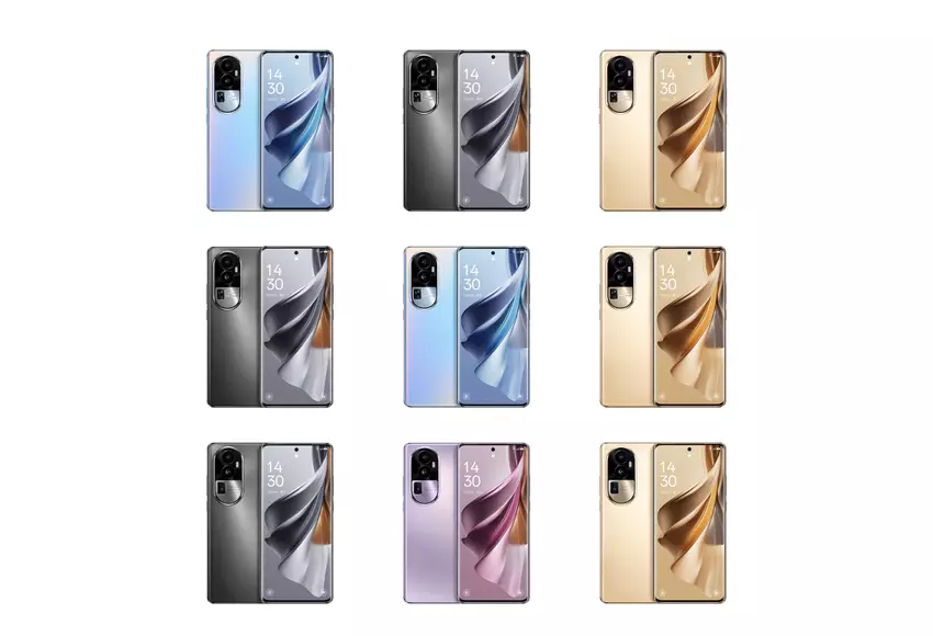 Hochwertige Bilder des OPPO Reno 10 Smartphones sind online aufgetaucht