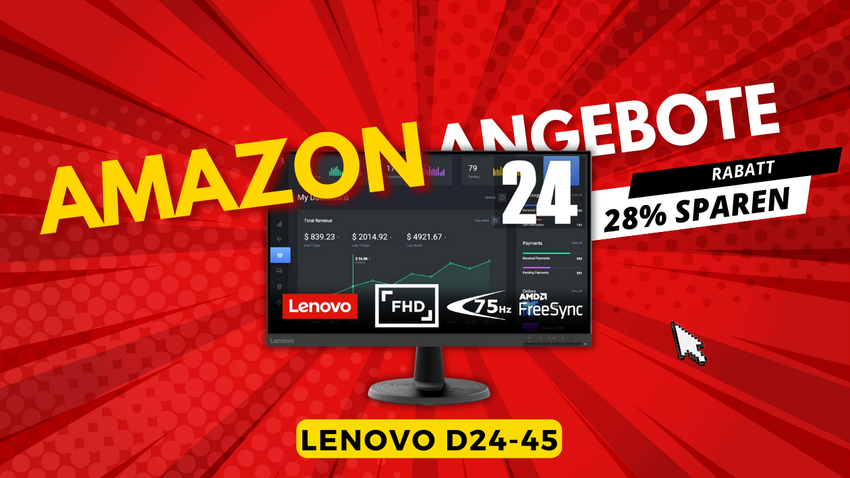 Lenovo D24-45 Monitor - Jetzt mit satten 28€ Rabatt!