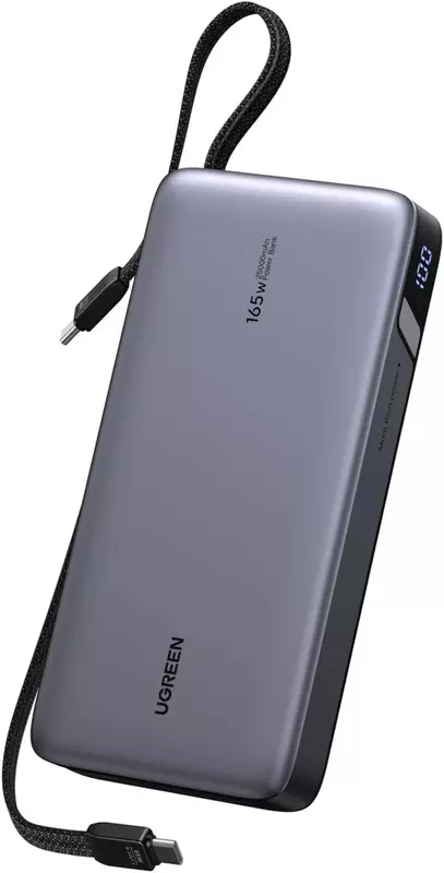 Ugreen power bank with two built-in USB-C cables
