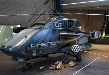 Unbemannter Hubschrauber Phenom mit 12,7-mm-Maschinengewehr und ...