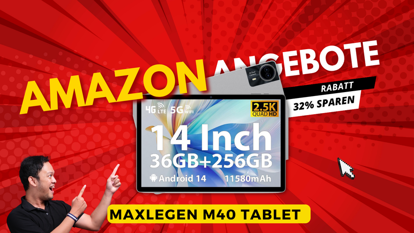 MAXLEGEN M40 Android 14 Tablet mit 14 Zoll Display – 120€ Rabatt!