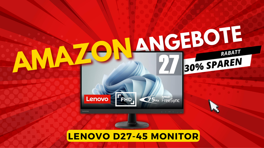 Lenovo D27-45 FHD Monitor mit 30% Rabatt – Spare jetzt 39€!