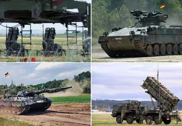 Patriot-Boden-Luft-Raketensysteme, Leopard-1-Panzer, Marder-Kampffahrzeuge und Drohnen - ...