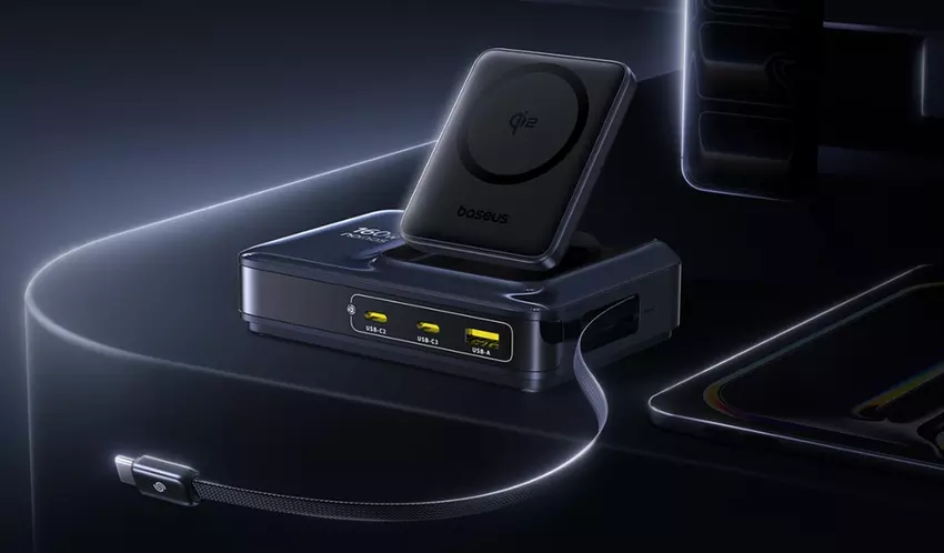 Baseus stellte Nomos II Desktop-Docks vor: Viele Anschlüsse, bis zu 245W, Qi2 und einziehbare Kabel