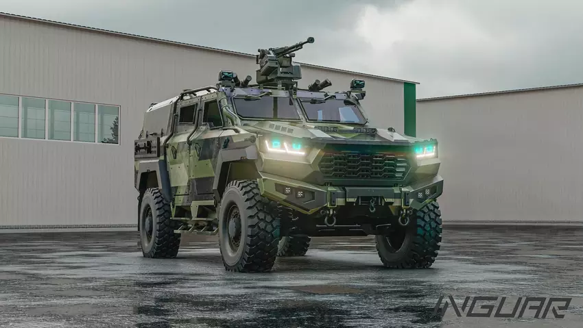 Inguar Defence zeigte Konzepte für ukrainische gepanzerte Fahrzeuge mit Grad MLRS, Brimstone-Raketen und Amulet
