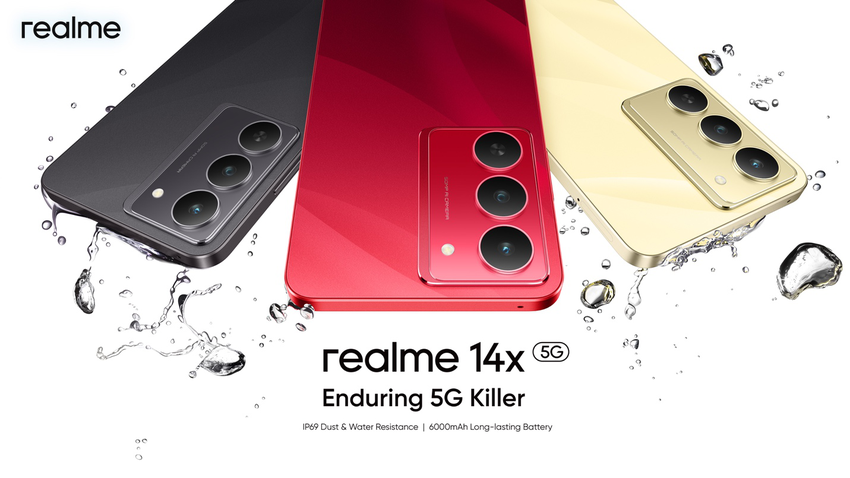 Realme 14x in Indien enthüllt: Mediatek 6300 Chip, 6000 mAh Akku, IP69 Schutz und MIL-STD-810H Stoßfestigkeit