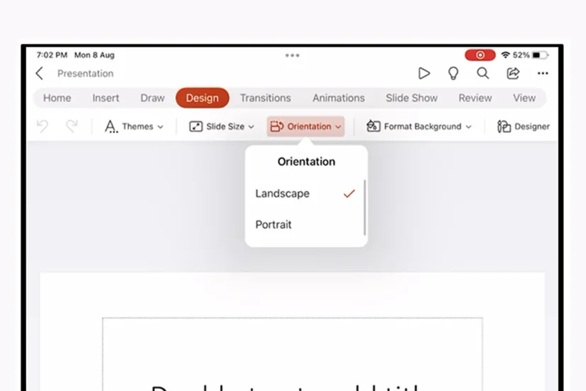 Der Hochformatmodus zum Erstellen von Präsentationen ist jetzt in Power Point verfügbar.