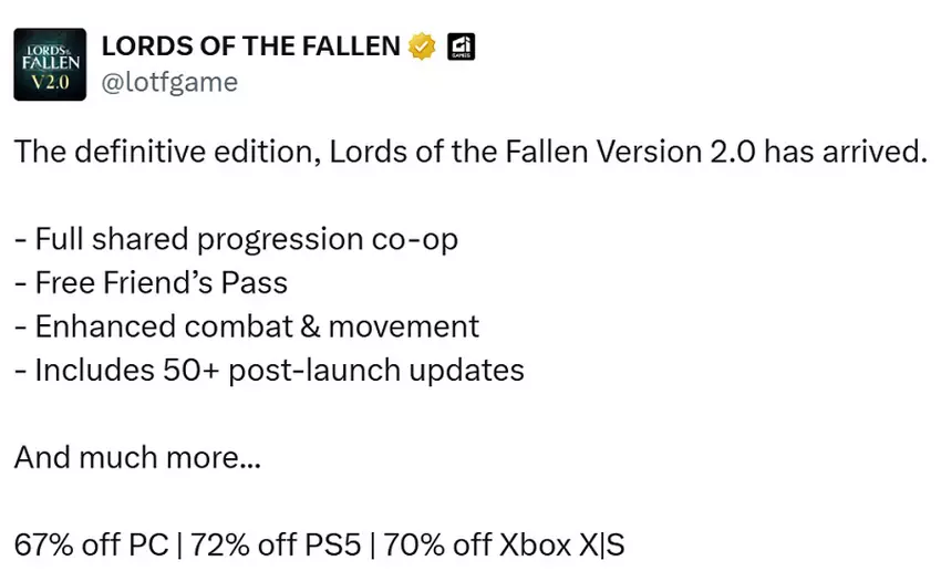 Update 2.0 für Lords of the Fallen