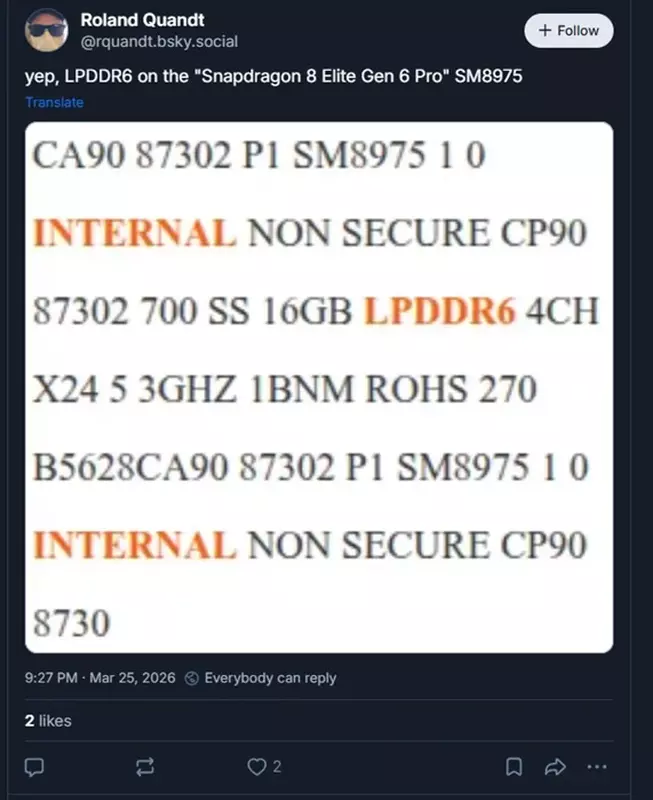 Bild des Snapdragon 8 Elite Gen 6 Pro Chipsets
