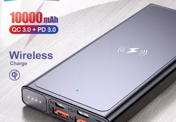 KUULAA 10000mAh Powerbank mit vier Anschlüssen ...
