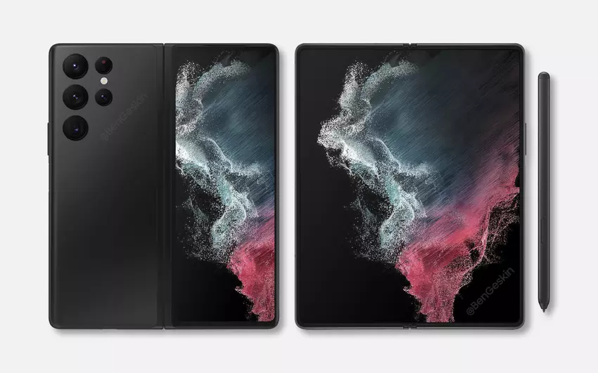 Samsung Galaxy Z Fold 4 in Konzeptrendering mit S22 Ultra-Design