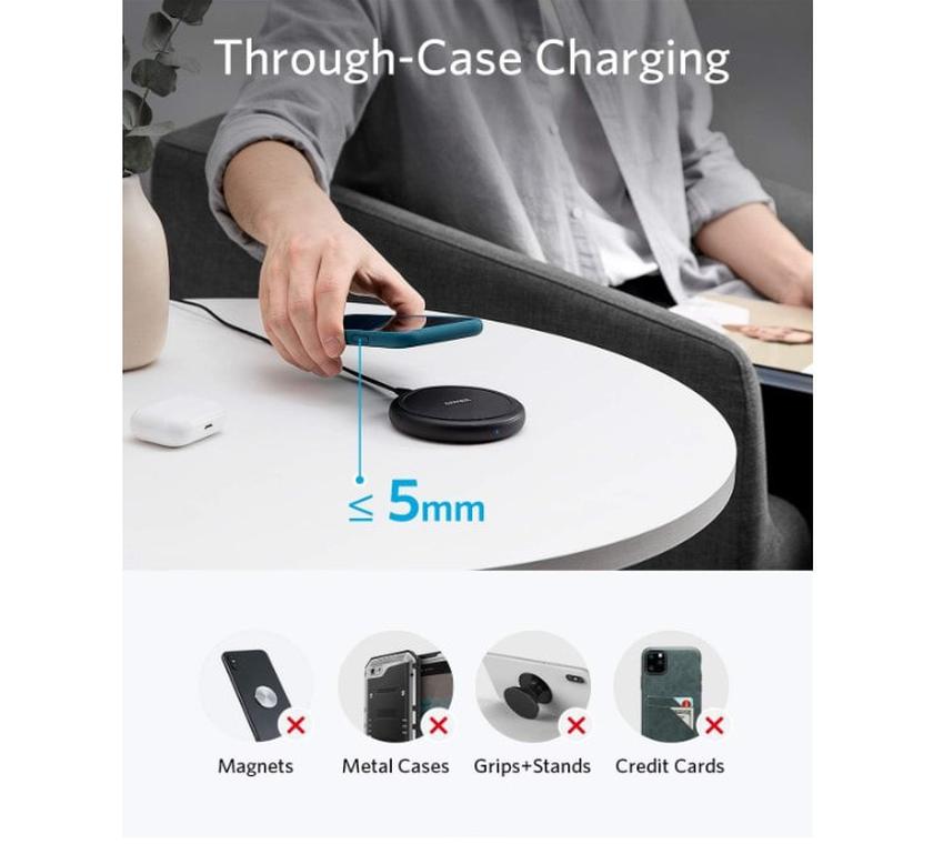 Anker PowerWave II Qi-Ladestation Schnellladen