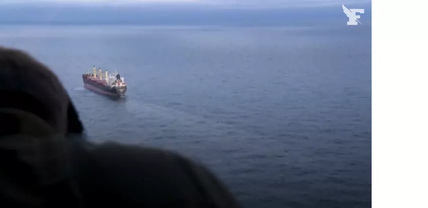 Ein Handelsschiff während einer Atlantique 2-Patrouille. Illustration: Le Figaro