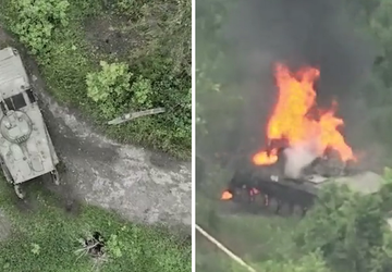 Ukrainische Drohnen feuern 40 × 53 ...