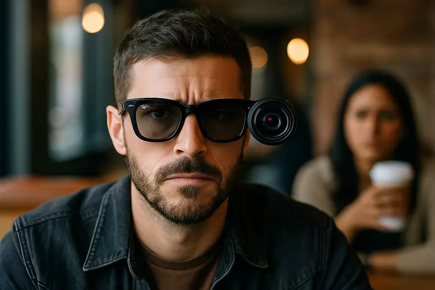 Illustratives Bild einer intelligenten Brille mit Kameras