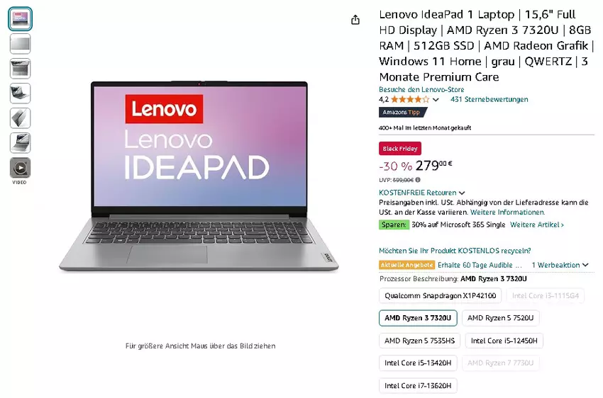 Lenovo IdeaPad 1 - vielseitiger Laptop