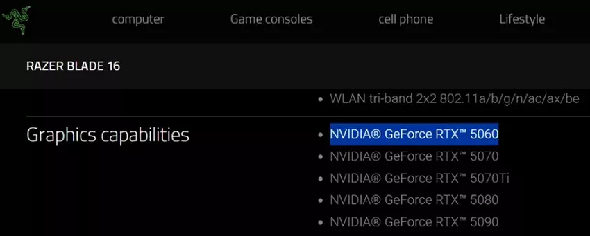 Blade 16 Laptop mit RTX 5060