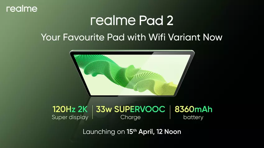 Es ist offiziell: Das Wi-Fi-fähige realme Pad 2 wird am 15. April auf den Markt kommen