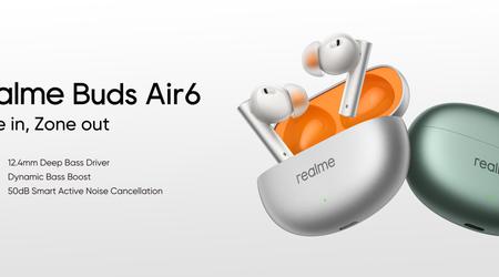 Die realme Buds Air 6 mit ANC, LHDC-Unterstützung, bis zu 40 Stunden Akkulaufzeit und einem Preis von $39 sind außerhalb Chinas aufgetaucht