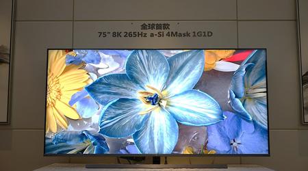 TCL kündigt das weltweit erste 75-Zoll-8K-Display mit 265 Hz für Fernsehgeräte an