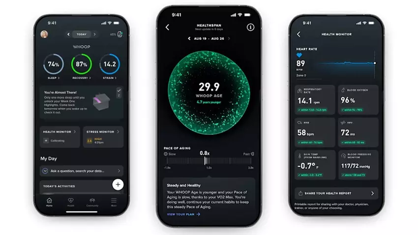 WHOOP 5.0 und WHOOP MG Fitness-Armbänder