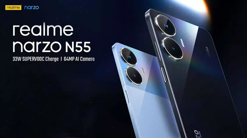 realme narzo N55: 6,72″ Display mit 90Hz, MediaTek Helio G88 Chip und 5000mAh Akku für 134$