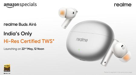TWS realme Buds Air 6-Kopfhörer mit ANC- und LHDC-Unterstützung werden bei der weltweiten Markteinführung des realme GT 6T vorgestellt