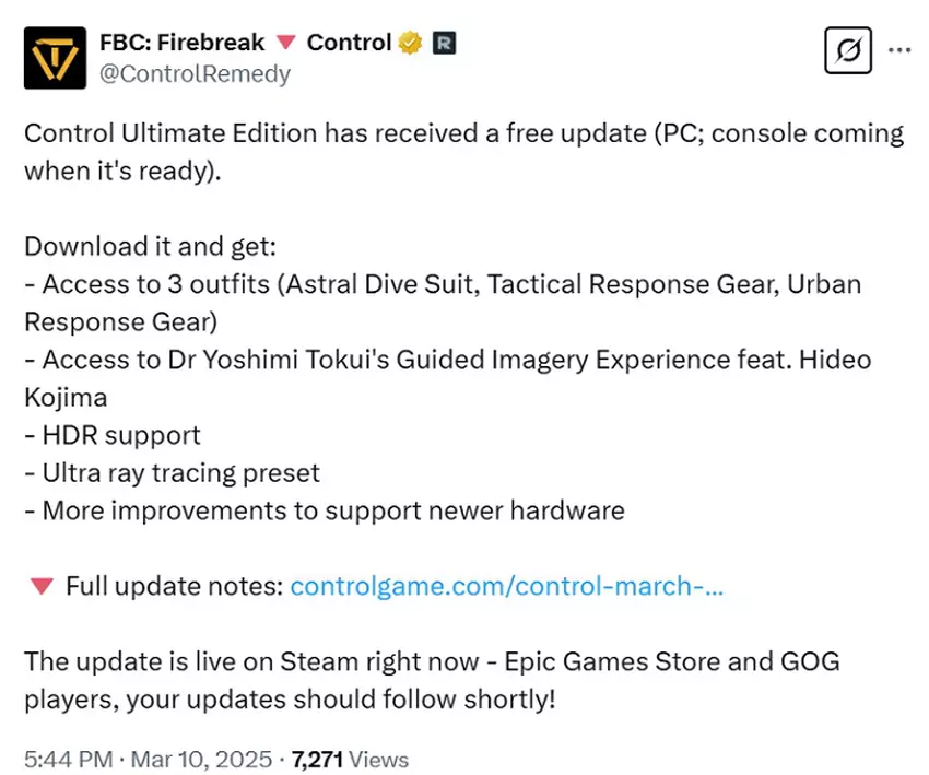 Steuerungsupdate für die Ultimate Edition