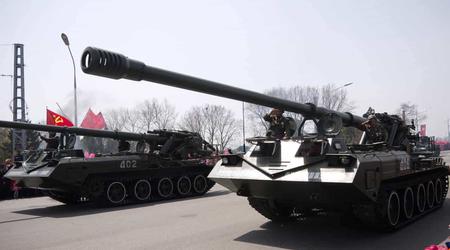 Ukrainische Soldaten zerstören nordkoreanische Koksan-Panzerartillerie in der Region Donezk