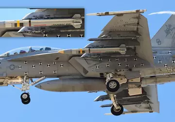 Kampfflugzeuge F/A-18F Super Hornet und F-35 ...