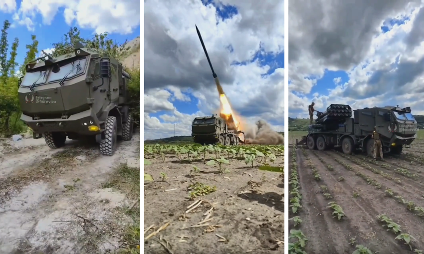 Das ukrainische Militär zeigte ein hochwertiges Video über die Verwendung des Burevіy MLRS auf Basis des Tatra T815-7
